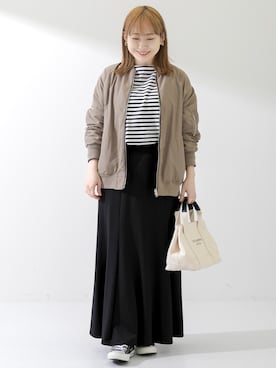 「サニーレーベル」｜「アイテム（その他アウター）」を使った、satoさん（レディース・156cm）の春コーディネート