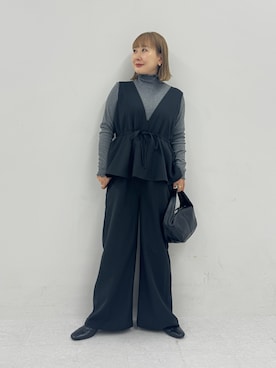 「アイテム（つなぎ/オールインワン）」を使った、satoさん（レディース・156cm）の秋コーディネート
