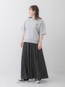 「SonnyLabel」｜「アイテム（スウェット）」を使った、satoさん（レディース・156cm）の春コーディネート