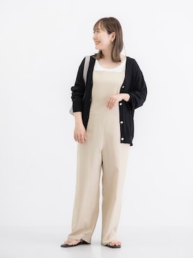 「SonnyLabel」｜「アイテム（サロペット/オーバーオール）」を使った、satoさん（レディース・156cm）の夏コーディネート