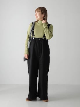 「低身長」｜「アイテム（サロペット/オーバーオール）」を使った、satoさん（レディース・156cm）の秋コーディネート