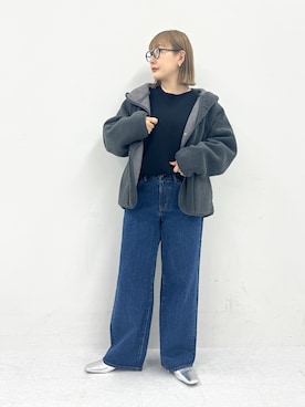 「アイテム（ムートンコート）」を使った、satoさん（レディース・156cm）の秋コーディネート