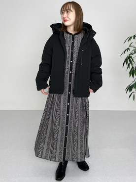 「SonnyLabel」｜「アイテム（ダウンジャケット/コート）」を使った、satoさん（レディース・156cm）の秋コーディネート