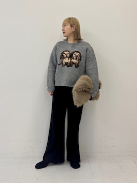 「URBAN RESEARCH Sonny Label（アーバンリサーチサニーレーベル）のストレッチジョーゼットジャージーパンツ（その他パンツ、ブラック系）」を使った、satoさん（レディース・156cm）の秋コーディネート