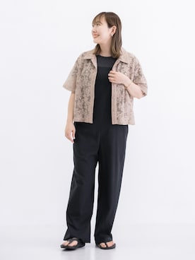 「SonnyLabel」｜「アイテム（サロペット/オーバーオール）」を使った、satoさん（レディース・156cm）の夏コーディネート