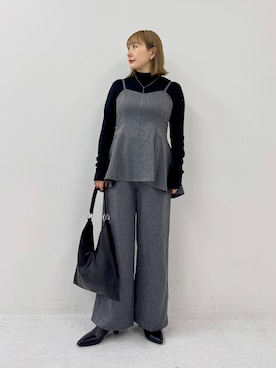 「アイテム（サロペット/オーバーオール）」を使った、satoさん（レディース・156cm）の秋コーディネート