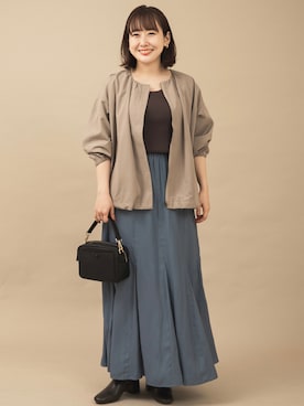 「SonnyLabel」｜「アイテム（ブルゾン）」を使った、satoさん（レディース・156cm）の夏コーディネート
