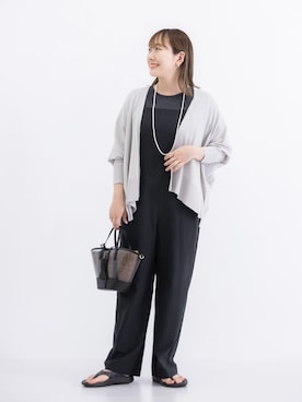 「SonnyLabel」｜「アイテム（サロペット/オーバーオール）」を使った、satoさん（レディース・156cm）の夏コーディネート