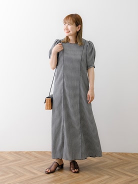 「袖ボリューム」｜「アイテム（ワンピース/ドレス）」を使った、satoさん（レディース・156cm）の夏コーディネート