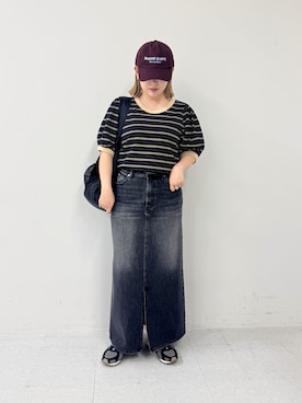 「アイテム（キャップ）」を使った、satoさん（レディース・156cm）の春コーディネート