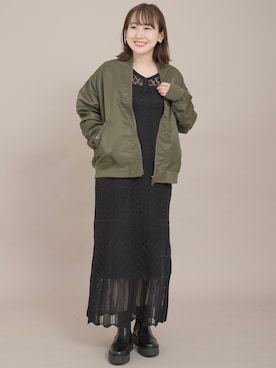 「URBAN RESEARCH Sonny Label（アーバンリサーチサニーレーベル）のアイテム（MA-1）」を使った、satoさん（レディース・156cm）の秋コーディネート