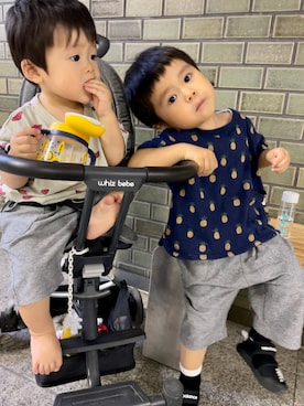「きょうだいコーデ」｜「アイテム（パンツ）」を使った、れいはるさん（キッズ・90cm）の夏コーディネート