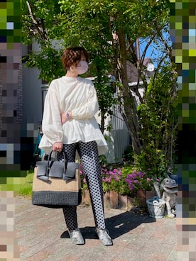 「ごきげんウィーク」｜「アイテム（モカシン/デッキシューズ）」を使った、レオンママさん（レディース・153cm）の春コーディネート