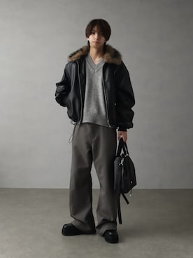 「アイテム（ブルゾン）」を使った、Matsuda  Kazukiさん（メンズ・178cm）の秋コーディネート