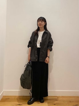 「アイテム（カバーオール）」を使った、せいくらさん（レディース・159cm）の秋コーディネート