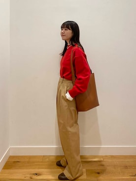 「URBAN RESEARCH DOORS（アーバンリサーチドアーズ）のピンタックフリルスタンドカラーブラウス（シャツ/ブラウス）」を使った、せいくらさん（レディース・159cm）の秋コーディネート