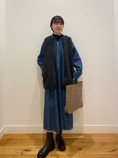 セール】デニムハーフジップワンピース（ワンピース）｜URBAN RESEARCH