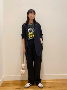 「RODE SKO（ロデスコ）のシャーリングワンハンドルバッグ（ハンドバッグ）」を使った、せいくらさん（レディース・159cm）の秋コーディネート