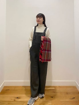 「骨格ウェーブ」｜「アイテム（オールインワン・サロペット）」を使った、せいくらさん（レディース・159cm）の秋コーディネート