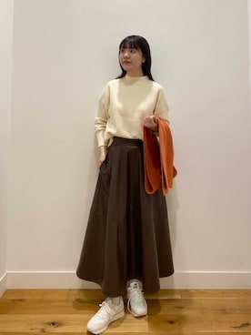 「アイテム（マフラー）」を使った、せいくらさん（レディース・159cm）の秋コーディネート