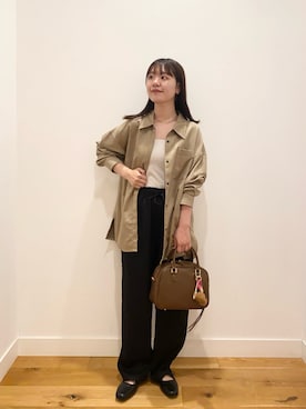 「URBAN RESEARCH（アーバンリサーチ）のスエードライクルーズシャツ（シャツ/ブラウス）」を使った、せいくらさん（レディース・158cm）の秋コーディネート