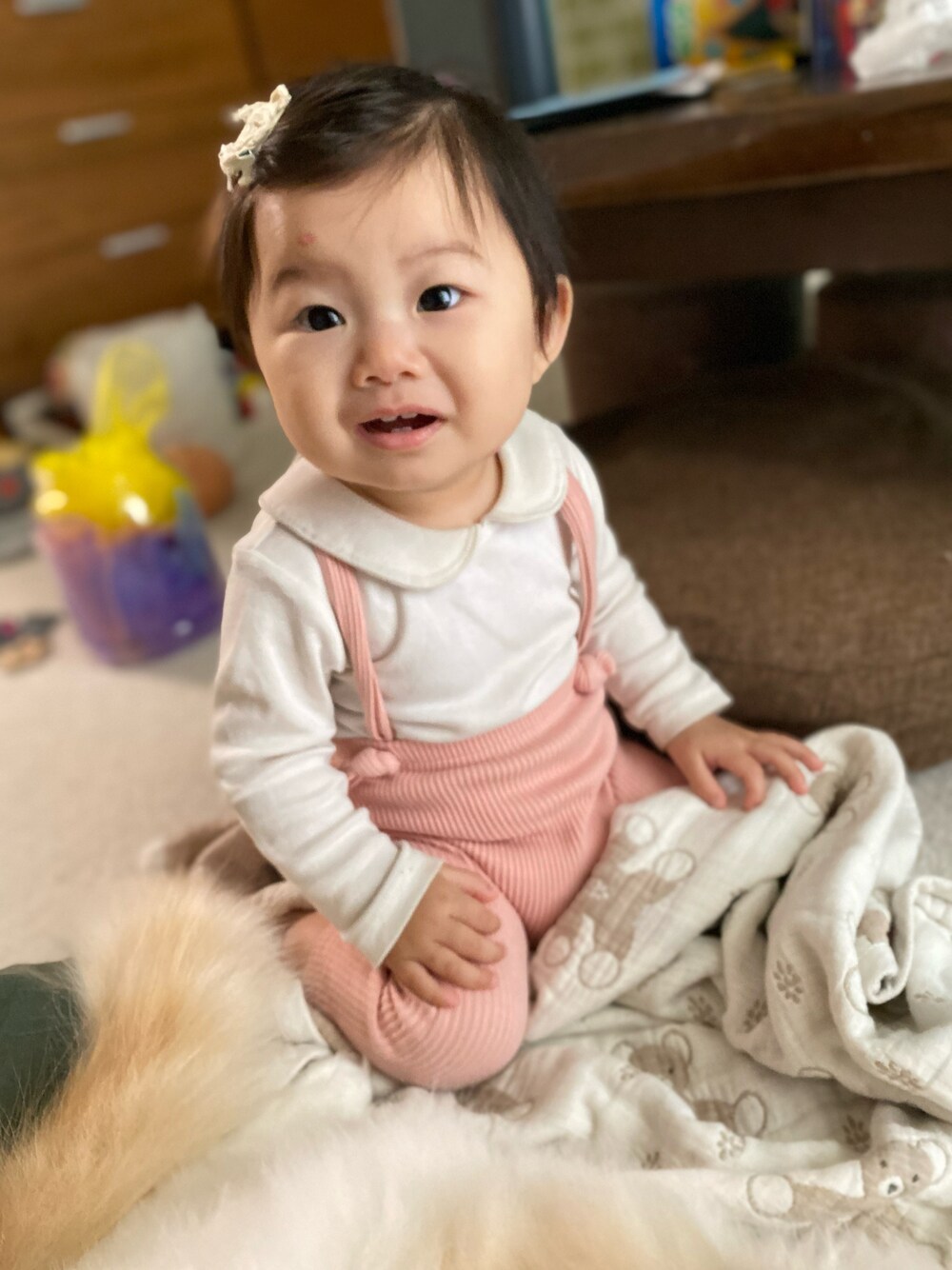 「10ヶ月ベビー、ベビーコーデ」｜「H&Mのアイテム（ロンパース、ホワイト系）」を使った、KENHAYARIHITO♡KARINさん（キッズ・70cm）の夏コーディネートの1枚目の写真