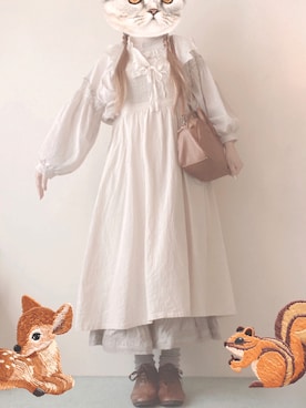 「アイテム（ローファー）」を使った、𝚢𝚞𝚛𝚒  ꪔ̤̫‪ˊ˗さん（レディース・160cm）の秋コーディネート