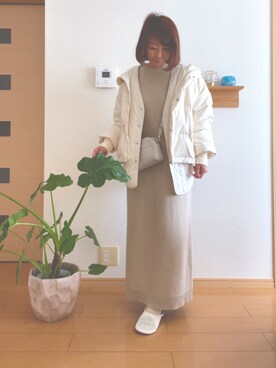 「JOURNAL STANDARD relume（ジャーナルスタンダード　レリューム）のアイテム（ダウンジャケット/コート）」を使った、琥珀さん（レディース・154cm）の冬コーディネート