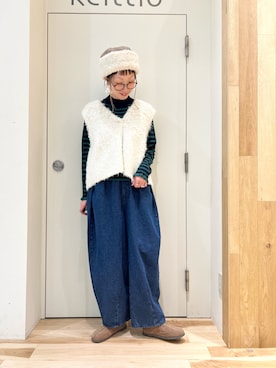 「アイテム（ベスト）」を使った、タブンネさん（レディース・166cm）の冬コーディネート