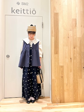「サマンサモスモス」｜「アイテム（オールインワン・サロペット）」を使った、タブンネさん（レディース・166cm）の春コーディネート