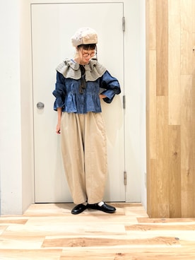 「Samansa Mos2（サマンサ モスモス）のエッグパンツ（その他パンツ）」を使った、タブンネさん（レディース・166cm）の秋コーディネート