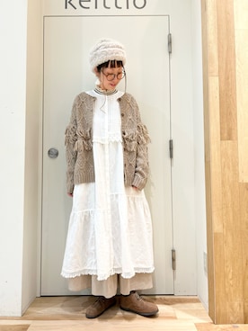 「アイテム（カーディガン/ボレロ）」を使った、タブンネさん（レディース・166cm）の秋コーディネート