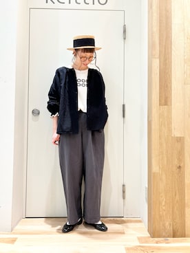 「ゆべしコラボ」｜「アイテム（パンツ）」を使った、タブンネさん（レディース・166cm）の春コーディネート