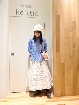 「水色」｜「アイテム（その他アウター）」を使った、タブンネさん（レディース・166cm）の冬コーディネート