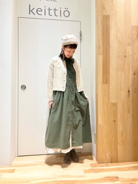 「サマンサモスモス」｜「アイテム（シャツワンピース）」を使った、タブンネさん（レディース・166cm）の冬コーディネート