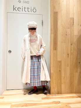「サマンサモスモス」｜「アイテム（シャツワンピース）」を使った、タブンネさん（レディース・166cm）の冬コーディネート