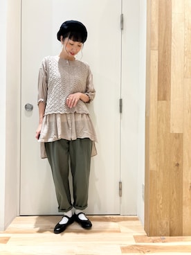 「サマンサモスモス」｜「アイテム（ハンチング/ベレー帽）」を使った、タブンネさん（レディース・166cm）の夏コーディネート