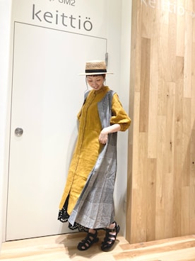 「サマンサモスモス」｜「アイテム（シャツワンピース）」を使った、タブンネさん（レディース・166cm）の夏コーディネート