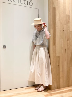 「Samansa Mos2（サマンサ モスモス）のアイテム（パンツ）」を使った、タブンネさん（レディース・166cm）の夏コーディネート