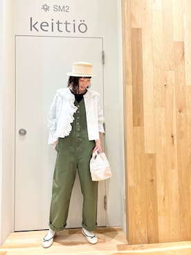 「サマンサモスモス」｜「アイテム（オールインワン・サロペット）」を使った、タブンネさん（レディース・166cm）の冬コーディネート