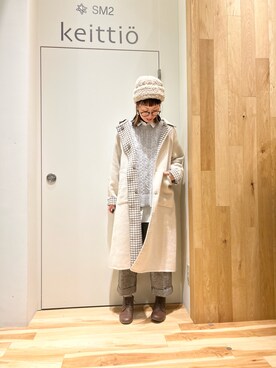 「サマーニット」｜「アイテム（その他アウター）」を使った、タブンネさん（レディース・166cm）の冬コーディネート