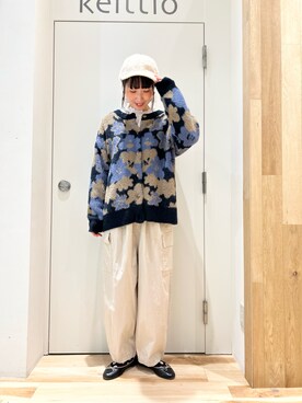 「Samansa Mos2（サマンサ モスモス）の襟刺繍シャーリング前後2WAYブラウス（シャツ/ブラウス）」を使った、タブンネさん（レディース・166cm）の秋コーディネート