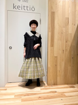 「アイテム（付け襟）」を使った、タブンネさん（レディース・166cm）の秋コーディネート