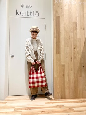 「サマンサモスモス」｜「アイテム（オールインワン・サロペット）」を使った、タブンネさん（レディース・166cm）の秋コーディネート
