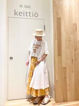 「サマンサモスモス」｜「アイテム（シャツワンピース）」を使った、タブンネさん（レディース・166cm）の夏コーディネート