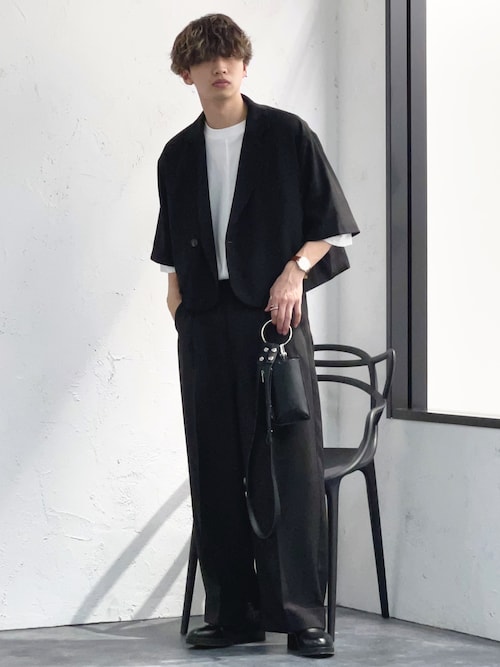 ロールアップバギーワイドパンツ(SET UP)