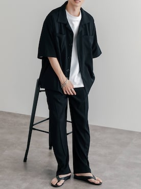 「Steven Alan（スティーブンアラン）のアイテム（サンダル）」を使った、Ryotaさん（メンズ・176cm）の夏コーディネート