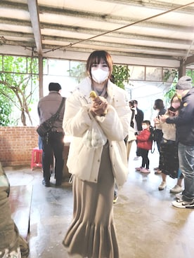 「NICE CLAUP（ナイスクラップ）のアイテム（ジャケット/アウター）」を使った、りりか凜凜花🌸さん（レディース・162cm）の冬コーディネート