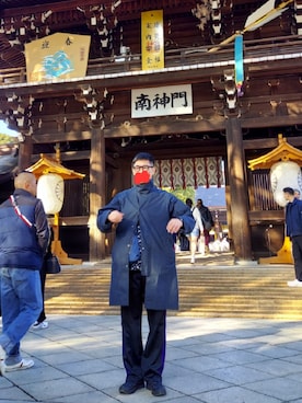 「Barbour（バブアー）のアイテム（ステンカラーコート）」を使った、sshmさん（メンズ・176cm）の冬コーディネート