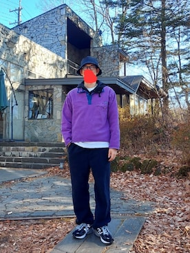 「Engineered Garments（エンジニアードガーメンツ）のアイテム（帽子）」を使った、sshmさん（メンズ・176cm）の冬コーディネート